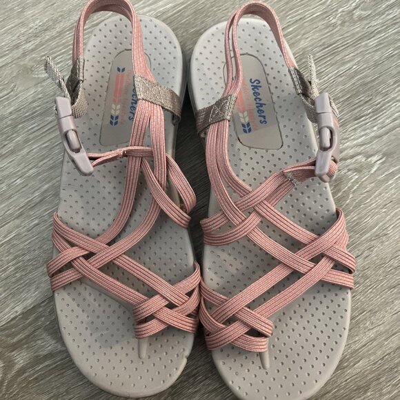 Skechers Outdoor Lifestyle Women’s 7 Toe Loop Sport Sandals Peach Strappy - Picture 1 of 5